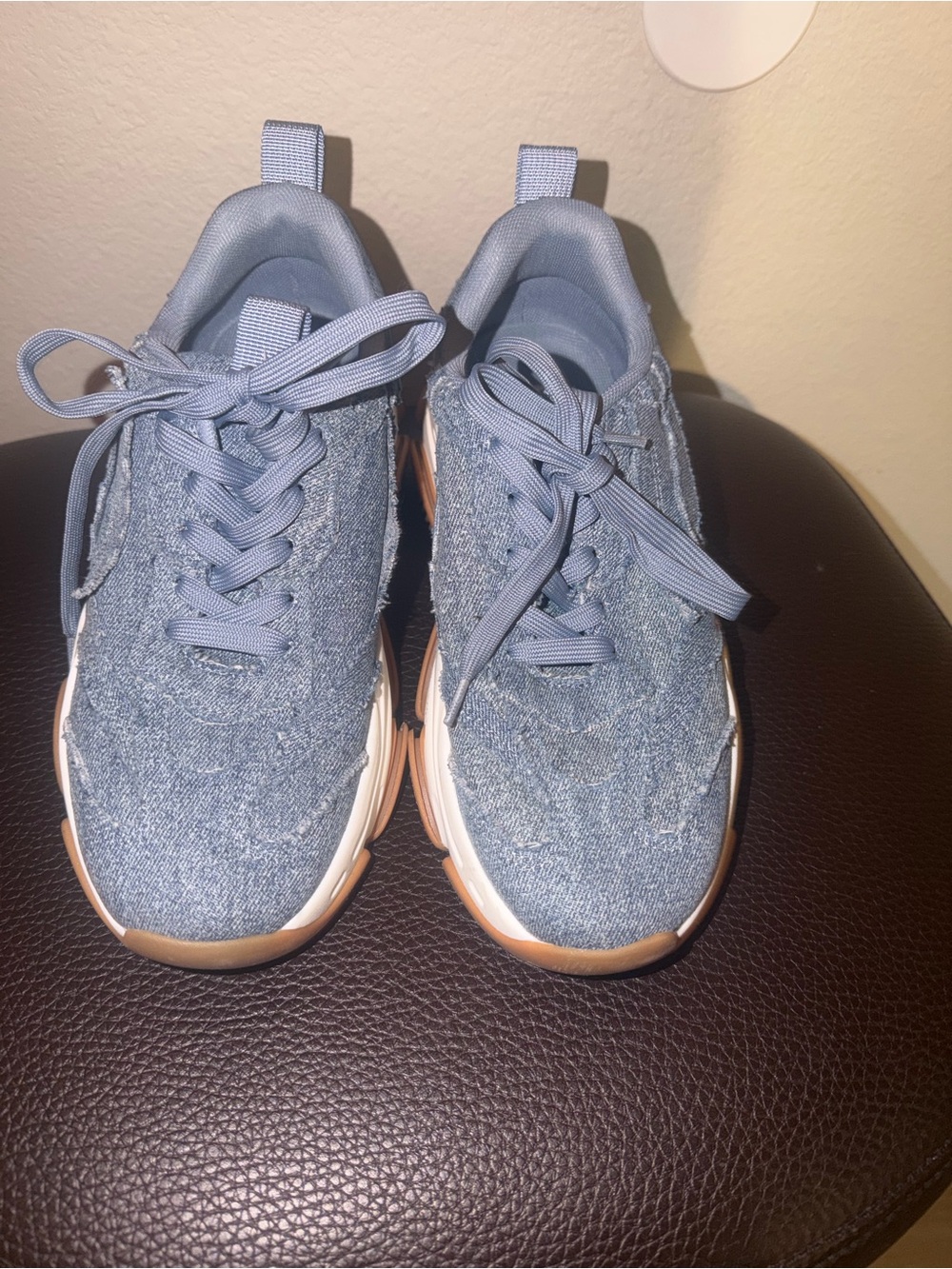 Steve Madden Light Blue Denim-Style Lace-Up Sneakers